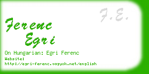 ferenc egri business card
